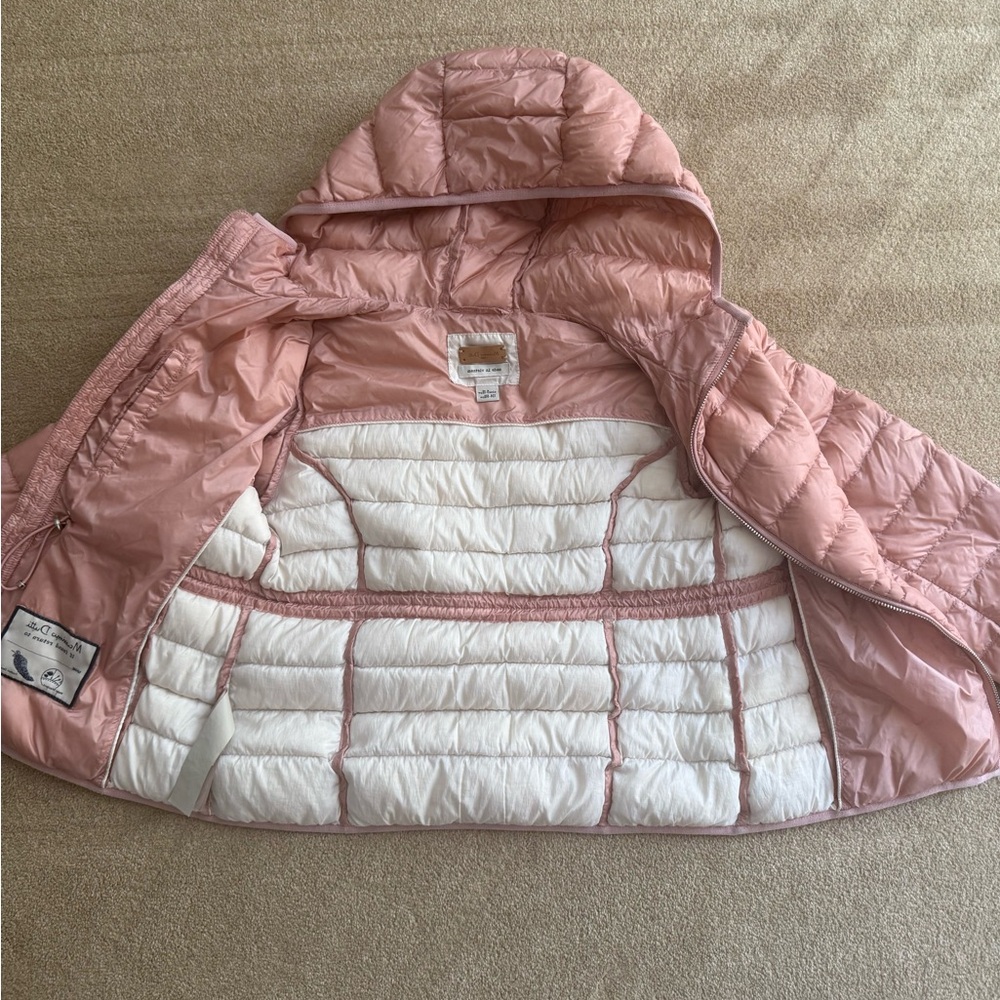 Used! Massimo Dutti Blush Girls lightweight  down Jacket
